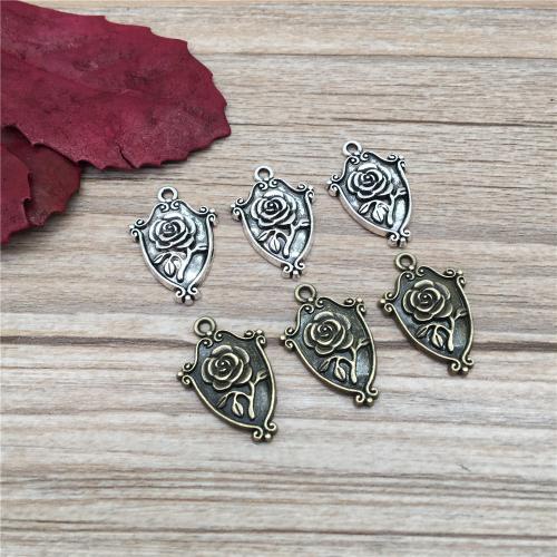 Tibetan Style Flower Pendants, Rose, plated, DIY, more colors for choice, 23x15mm, 100PCs/Bag, Sold By Bag