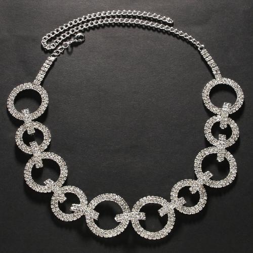 Mode Collier Choker, laiton, pour femme & avec strass, plus de couleurs à choisir, Longueur:Environ 36 cm, Vendu par PC