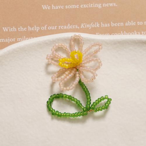 Hair Accessories DIY Findings, Seedbead, Flower, handmade, 45x35mm, Sold By PC