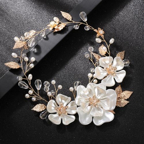 Headband, Tibetan Style, with Crystal & Plastic Pearl, fashion jewelry & for woman, more colors for choice, 370x70mm, Sold By PC