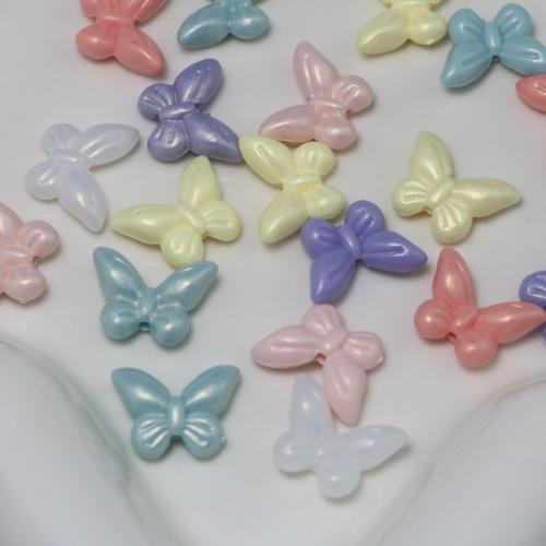 Acrylic Jewelry Beads, Butterfly, DIY, mixed colors, 19x15x6.50mm, Approx 750PCs/Bag, Sold By Bag