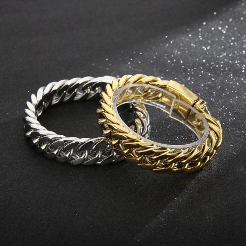 Stainless Steel Jewelry Bracelet, 304 Stainless Steel, plated, for man, more colors for choice, Length:21.5 cm, Sold By PC