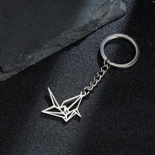 Stainless Steel Key Clasp, 304 Stainless Steel, Thousand Origami Cranes, silver color plated, fashion jewelry, Sold By PC