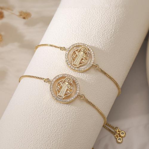 Stainless Steel Jewelry Bracelet, 304 Stainless Steel, Round, gold color plated, different styles for choice & micro pave cubic zirconia & for woman & enamel, Sold By PC