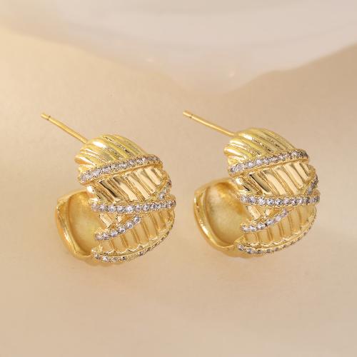 Cubic Zirconia Micro Pave Brass Earring, gold color plated, different styles for choice & micro pave cubic zirconia & for woman, more colors for choice, nickel, lead & cadmium free, Sold By Pair