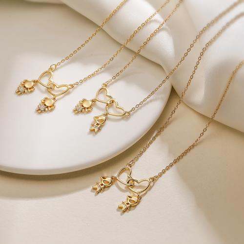 Cubic Zircon Micro Pave Brass Necklace, gold color plated, different styles for choice & micro pave cubic zirconia & for woman, more colors for choice, nickel, lead & cadmium free, Sold By PC