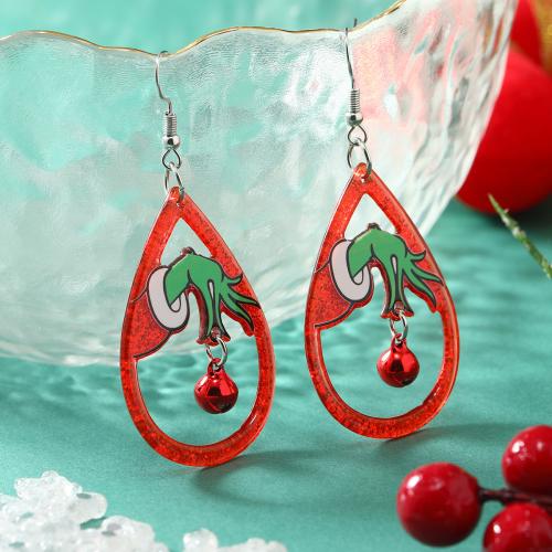 Acrylic Drop Earring, with Tibetan Style, Halloween Design & different styles for choice & for woman & double-sided, Sold By Pair