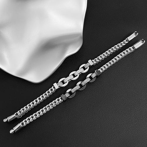 Stainless Steel Jewelry Bracelet, 304 Stainless Steel, polished, fashion jewelry & for man & hollow, more colors for choice, Length:220 mm, Sold By PC