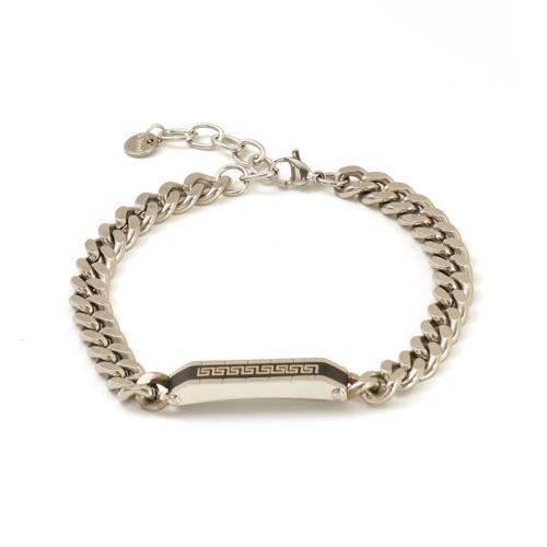 Stainless Steel Jewelry Bracelet, 304 Stainless Steel, with 3cm extender chain, polished, fashion jewelry & carved & for man, original color, Length:19 cm, Sold By PC