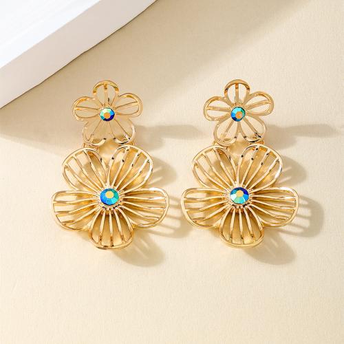 Tibetan Style Stud Earring, petals, plated, micro pave cubic zirconia & for woman, more colors for choice, Sold By Pair