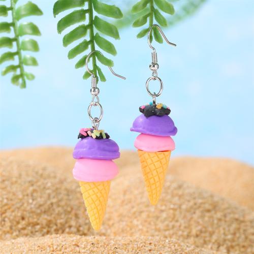 Acrylic Jewelry Earring, with Polymer Clay, cute & for woman, more colors for choice, Sold By Pair