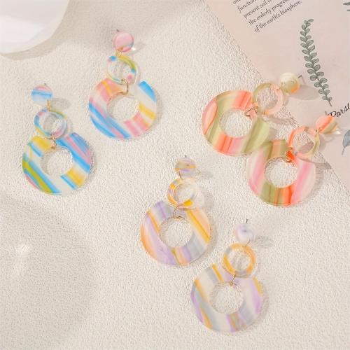 Acrylic Jewelry Earring, gradient color & different styles for choice & for woman & stripe, more colors for choice, Sold By Pair