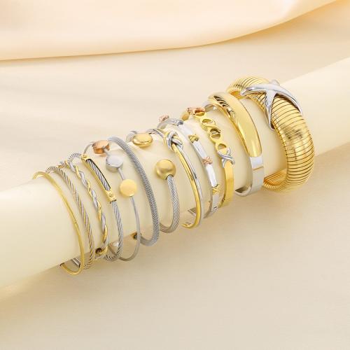 Stainless Steel Bangle, 304 Stainless Steel, Vacuum Ion Plating, different styles for choice & for woman, more colors for choice, Sold By PC