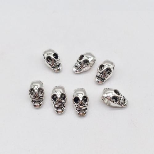 Tibetan Style Jewelry Beads, Skull, antique silver color plated, DIY, 15x9mm, 100PCs/Bag, Sold By Bag