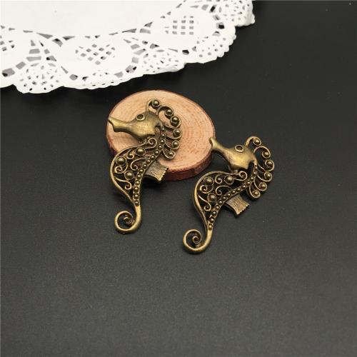 Tibetan Style Animal Pendants, Seahorse, antique bronze color plated, DIY, 49x26mm, 100PCs/Bag, Sold By Bag