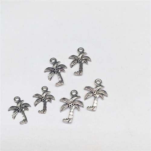 Tibetan Style Pendants, Palm Tree, antique silver color plated, DIY, 22x16mm, 100PCs/Bag, Sold By Bag