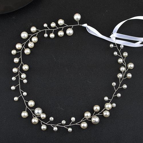 Headband, Plastic Pearl, with brass wire, fashion jewelry & different styles for choice & for woman, more colors for choice, 420mm, Sold By PC