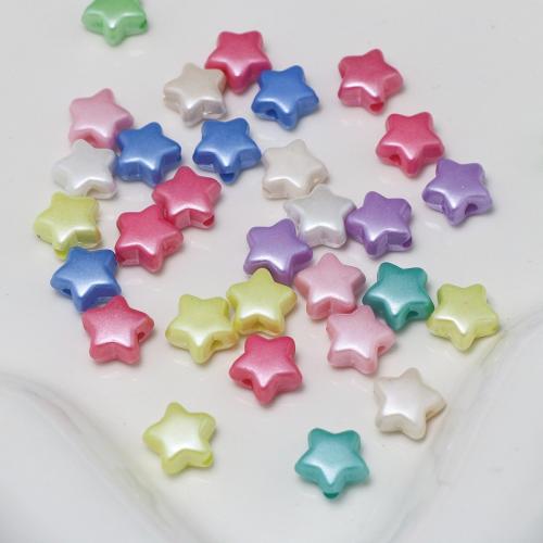 Acryl Schmuck Perlen, Stern, DIY, gemischte Farben, 10x10x6mm, ca. 1500PCs/Tasche, verkauft von Tasche