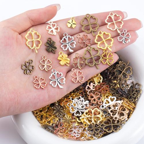 Tibetan Style Clover Pendant, plated, DIY & mixed, more colors for choice, nickel, lead & cadmium free, 50G/Bag, Sold By Bag