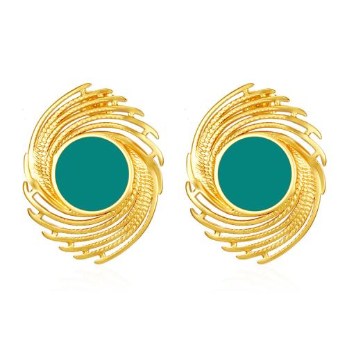 Boucle d'oreille de gaujon en acier inoxydable, Acier inoxydable 304, bijoux de mode & pour femme & émail, plus de couleurs à choisir, 24.50x31.50mm, Vendu par paire