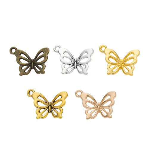 Tibetan Style Animal Pendants, Butterfly, plated, DIY, more colors for choice, nickel, lead & cadmium free, 15x20mm, Approx 200PCs/Bag, Sold By Bag