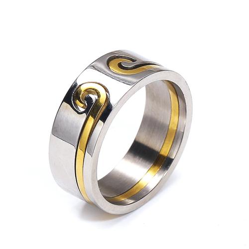 Titanium Steel Finger Ring, silver color plated, fashion jewelry & different size for choice, silver color, Sold By PC