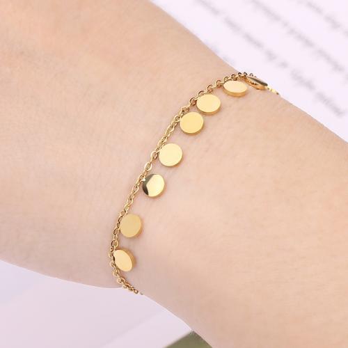 Bracelet d'acier titane, Placage, pour femme, Or, Vendu par PC