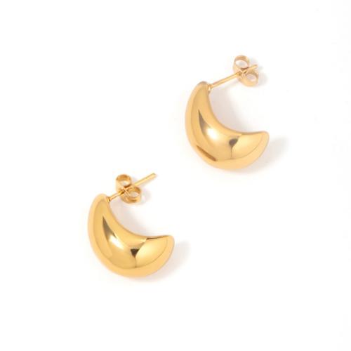 Titanium Steel  Earring, plated, for woman, gold, Sold By Pair