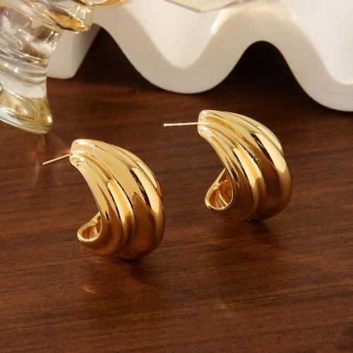 Titanium Steel  Earring, plated, for woman, gold, Sold By Pair