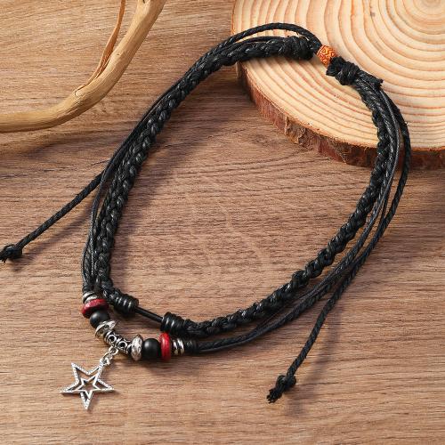 PU Leather Cord Bracelets, with Tibetan Style, Unisex & different styles for choice, more colors for choice, Sold By PC