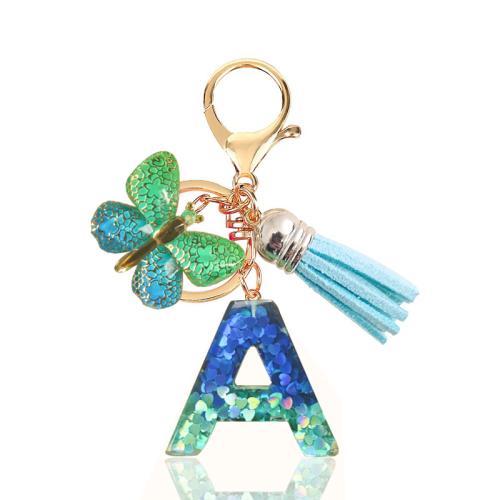 Bag Purse Charms Keyrings Keychains, Resin, portable & letters are from A to Z & multifunctional & different styles for choice & epoxy gel, blue, Sold By PC