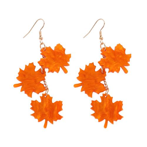 Acrylic Jewelry Earring, polished, fashion jewelry & for woman, orange, Sold By Pair