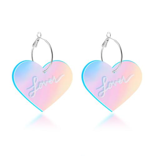 Acrylic Jewelry Earring, Laser & different styles for choice & for woman, more colors for choice, Sold By Pair