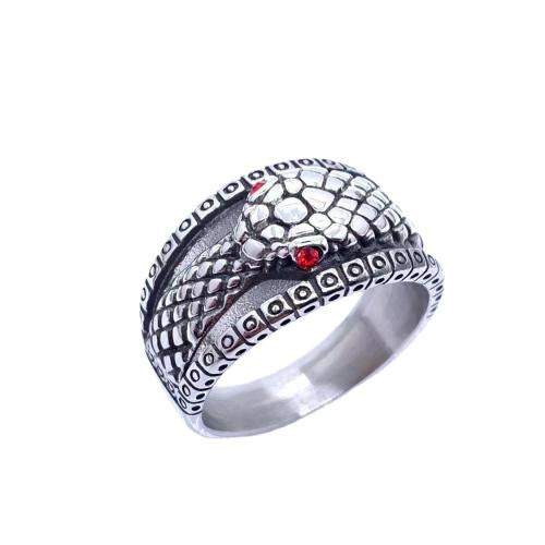 Rhinestone Stainless Steel Finger Ring, 304 Stainless Steel, fashion jewelry & different size for choice & for man & with rhinestone, original color, Sold By PC