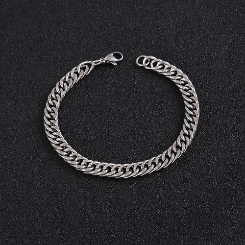 Stainless Steel Jewelry Bracelet, 304 Stainless Steel, fashion jewelry & Unisex & different size for choice, original color, Sold By PC