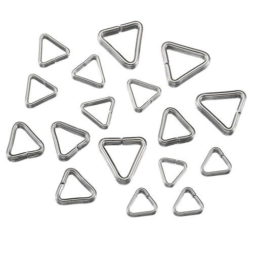 304 Stainless Steel Machine Cut Closed Jump Ring, Triangle, DIY & different size for choice, original color, 100PCs/Bag, Sold By Bag