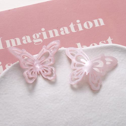 Hair Accessories DIY Findings, Acrylic, Butterfly, polished, more colors for choice, 42x33mm, Sold By PC