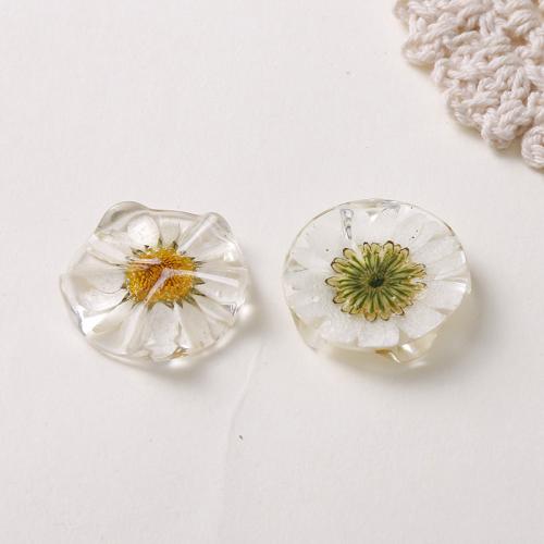 Mobile Phone DIY Decoration, Resin, with Dried Flower, polished, 26mm, Sold By PC