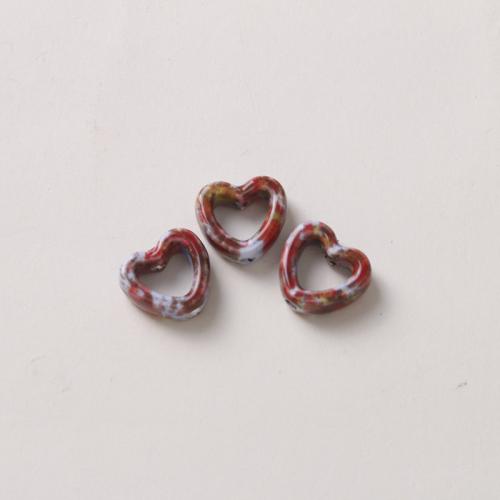 Porcelain Jewelry Beads, Heart, DIY, more colors for choice, 13x12mm, Sold By PC