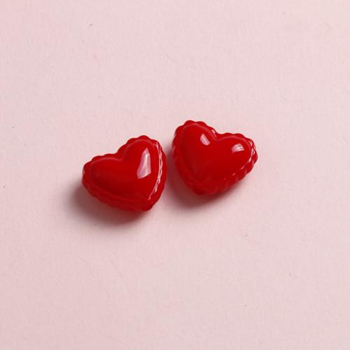 Acrylic Jewelry Beads, Heart, injection moulding, DIY, more colors for choice, 18x15mm, Sold By PC