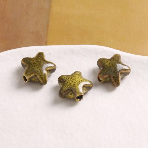 Porcelain Jewelry Beads, Star, DIY, more colors for choice, 15x15mm, Sold By PC