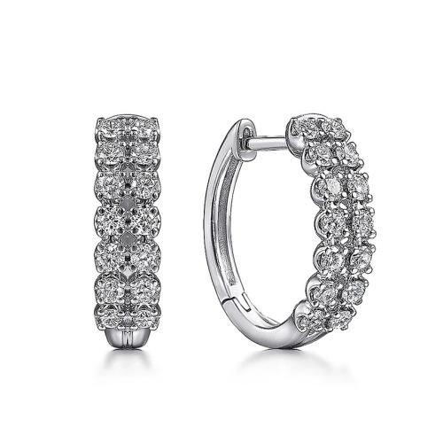 Boucles d'oreilles en laiton zircon cubique pavent, bijoux de mode & pavé de micro zircon & pour femme, 14x4mm, Vendu par paire