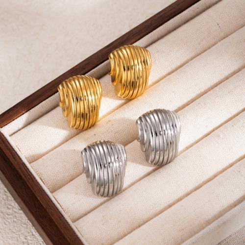 Stainless Steel Stud Earrings, 304 Stainless Steel, fashion jewelry & for woman, more colors for choice, 23.90x18.70mm, Sold By Pair