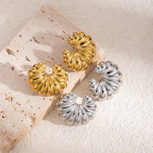 Boucle d'oreille de gaujon en acier inoxydable, Acier inoxydable 304, bijoux de mode & pour femme, plus de couleurs à choisir, 24.70x20.30mm, Vendu par paire