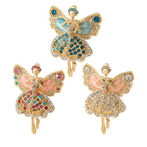 Tibetan Style Brooches, fashion jewelry & for woman & with rhinestone, more colors for choice, 64x47mm, Sold By PC