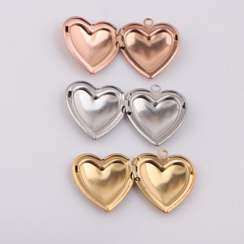 Fashion Locket Pendants, 304 Stainless Steel, Heart, fashion jewelry & DIY & for woman, more colors for choice, 25x23mm, Sold By PC