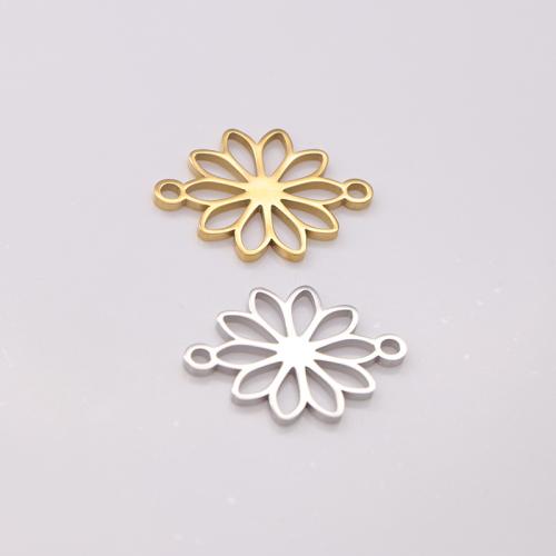 Stainless Steel Connector, 304 Stainless Steel, Flower, DIY & hollow, more colors for choice, 20x27mm, Sold By PC