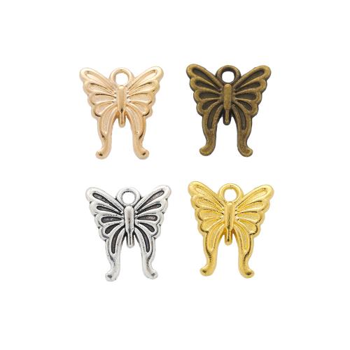 Tibetan Style Animal Pendants, Butterfly, plated, DIY, more colors for choice, nickel, lead & cadmium free, 15x17mm, Approx 200PCs/Bag, Sold By Bag