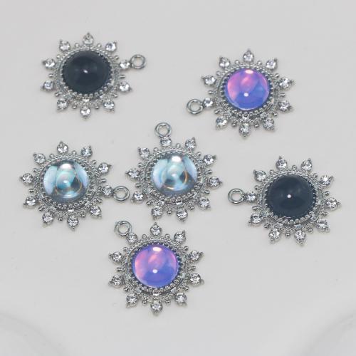 Tibetan Style Rhinestone Pendants, antique silver color plated, DIY & with rhinestone, more colors for choice, nickel, lead & cadmium free, 20x26x5.50mm, Sold By PC