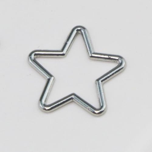 Pendentif étoile en alliage zinc, alliage de zinc, Plaqué de couleur d'argent, DIY & creux, protéger l'environnement, sans nickel, plomb et cadmium, 26x26x2mm, Vendu par PC